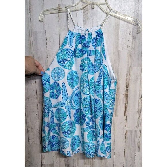 Lilly Pulitzer for Target Tops - Lilly Pulitzer Seashell Sleeveless Halter Top Small Beach Coastal Nautical